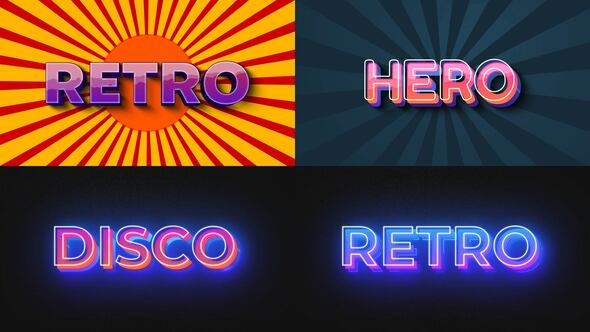 Text Effect - Retro Style 02 Titles template preview