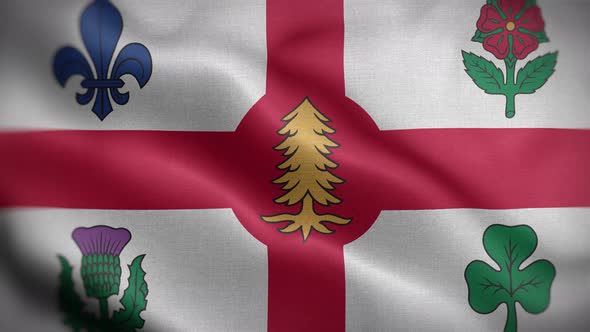 Montreal Canada Flag Loop Background 4K alt