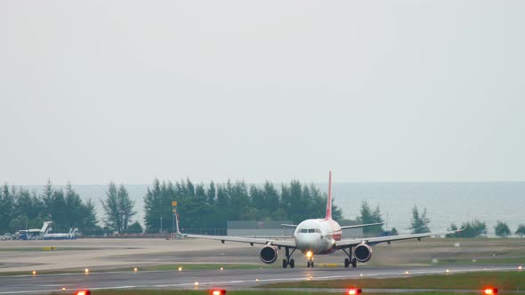 Airplane Taxiing After Landing