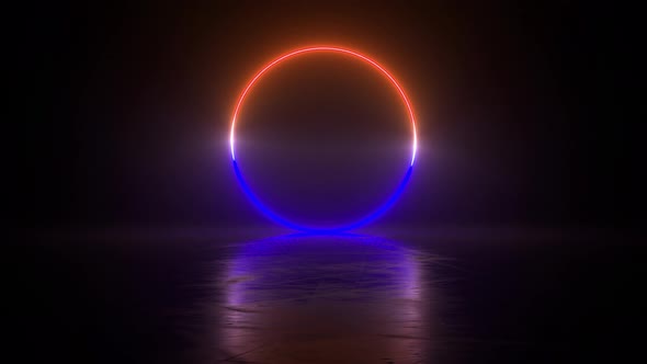 Circle blue orange neon light alt