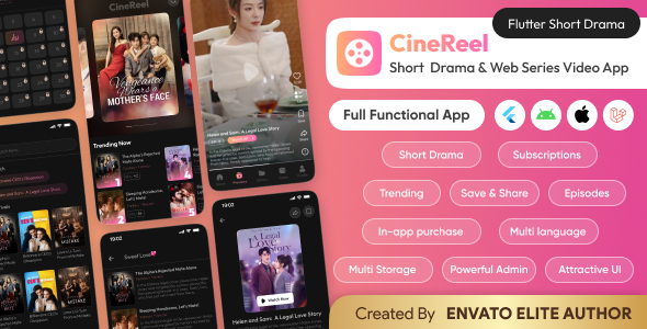 CineReel: Short Drama & Web Series App | Flutter, Web, Android & iOS | With Admin Panel