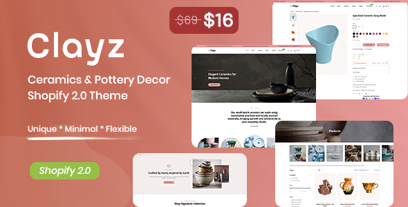 Clayz – Ceramics & Pottery Decor Shopify Theme