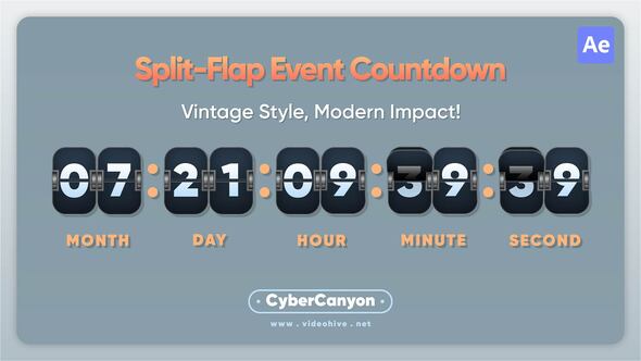 Split Flap Event Countdown Elements template preview
