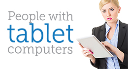 People with tablet computers