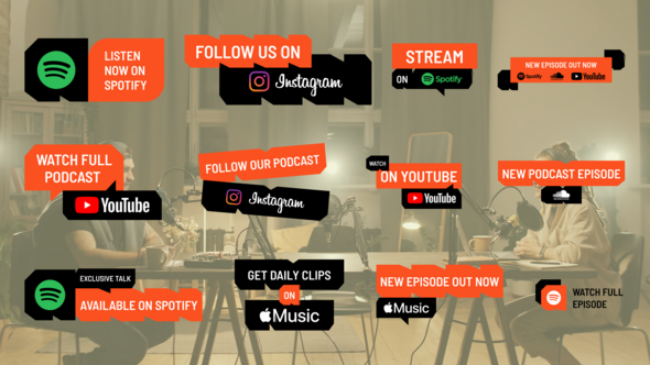 Podcast Lower Thirds Elements template preview