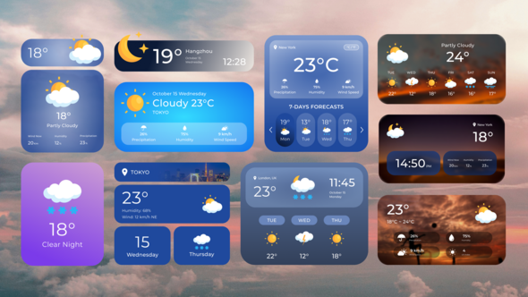 Weather Forecast Widget Elements template preview