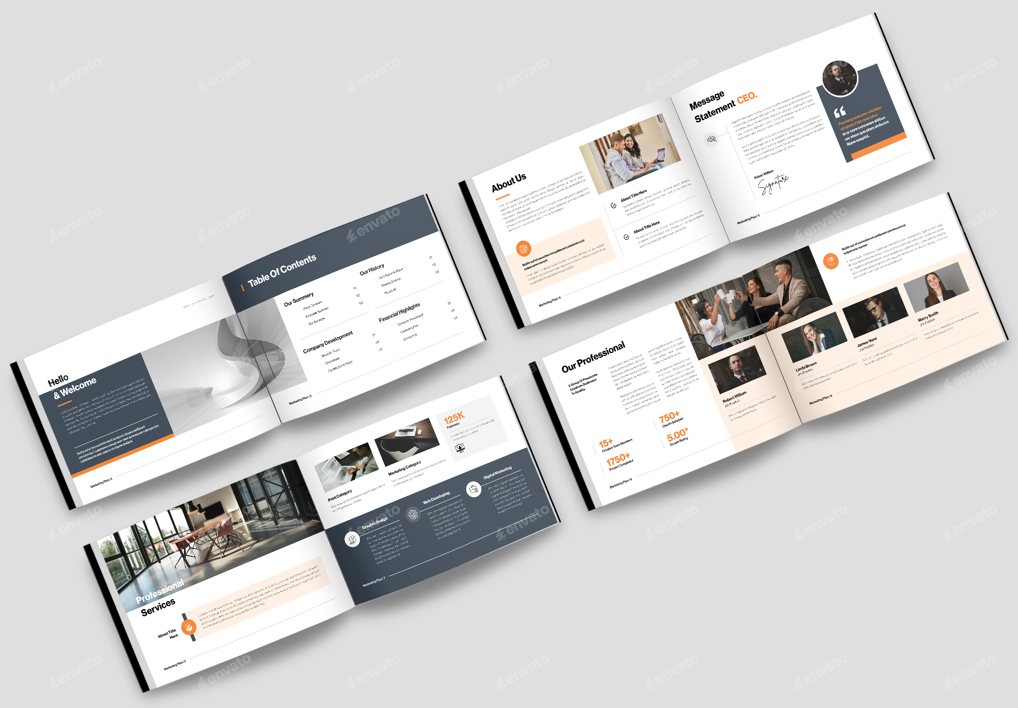 Marketing Plan Template Landscape Print Templates GraphicRiver