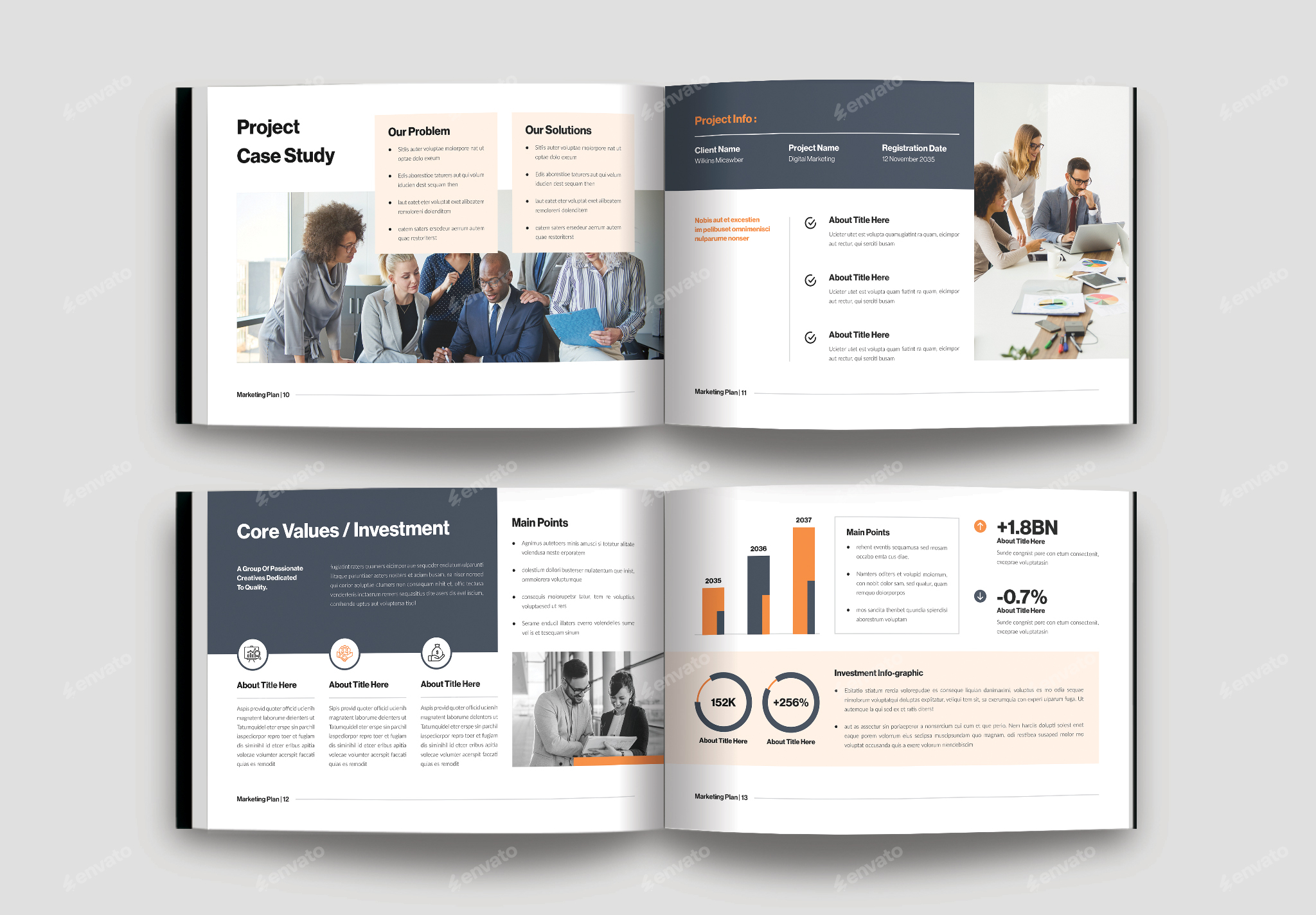 Marketing Plan Template Landscape Print Templates GraphicRiver