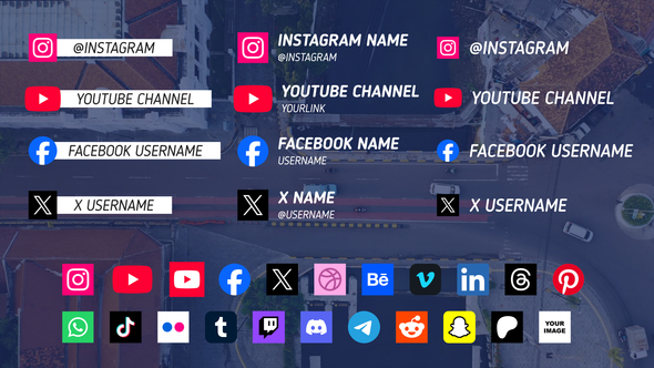 110 Social Media Lower Thirds Elements template preview