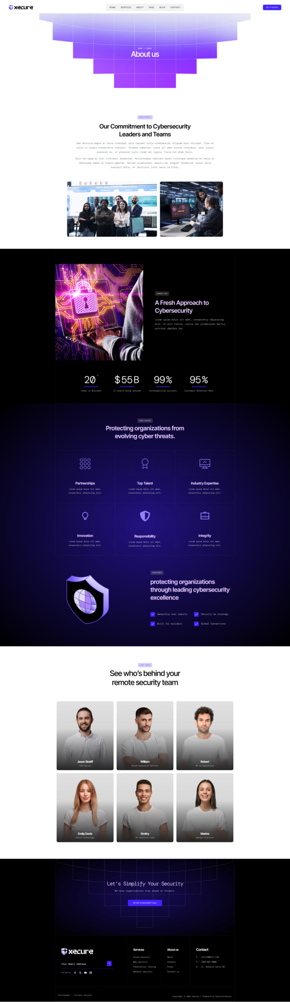 Xecure - Cybersecurity  Services Elementor Template Kit