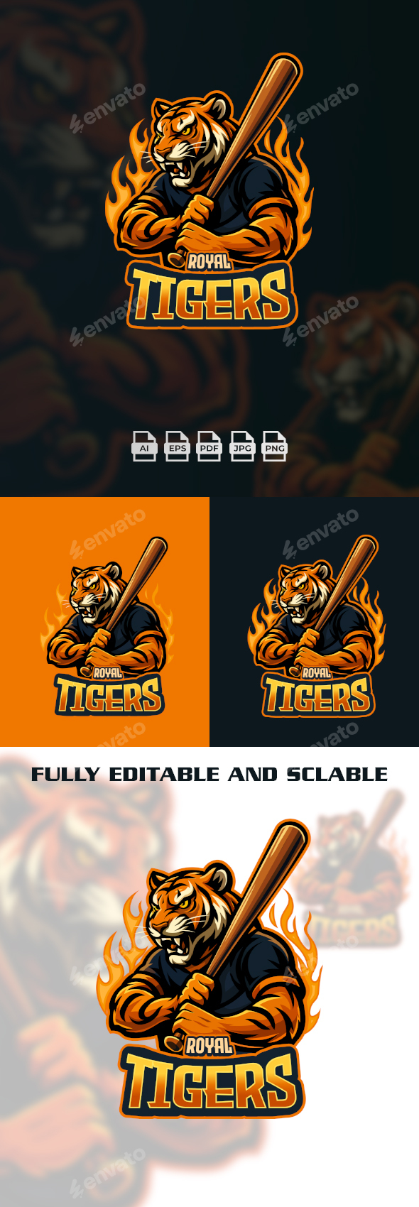 Royal Tigers - Tiger Logo Template