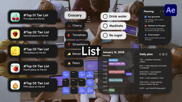 List Titles template preview