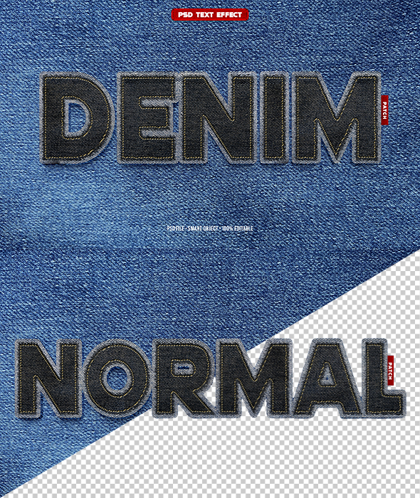 Denim 3D editable text effect