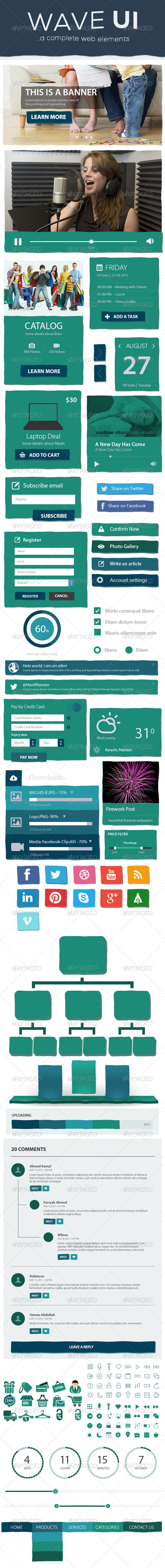 Wave UI Kit - User Interfaces Web Elements