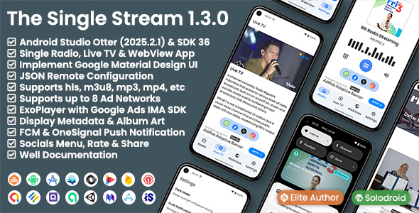 The Single Stream - Single Radio, Live TV & WebView App