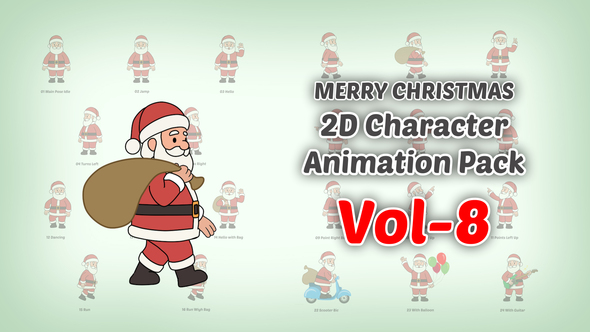 Merry Christmas 2D character Animation Pack Vol 8 Elements template preview