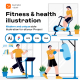 Fitness & Health 2D Illustration Pack 
