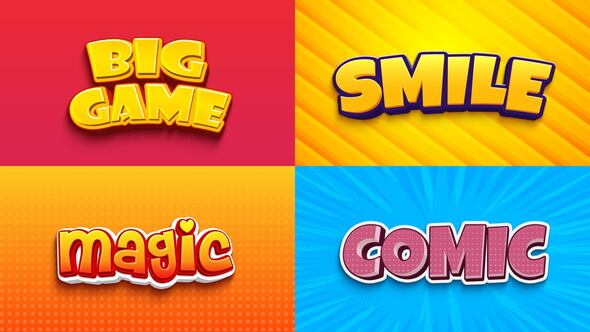 Text Effect - Cartoon Style 03 Titles template preview