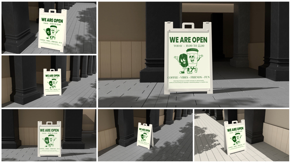 Stand Sign Mockup Product Promo template preview