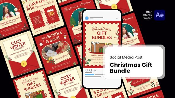 Social Media Reels - Post Christmas Gift Bundle After Effects Project Files Product Promo template preview
