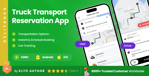 4 App Template| Truck Delivery Booking | Truck Logistics | Delivery Management Solution | DeliTruck