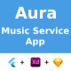 Music Service App | UI Kit | Flutter | XD, Sketch FREE | Life Time Update | Aura 