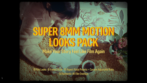 Super 8mm Motion Looks Pack Elements template preview