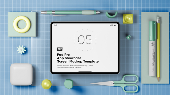 Pad Pro App Showcase Screen Mockup Template Product Promo template preview