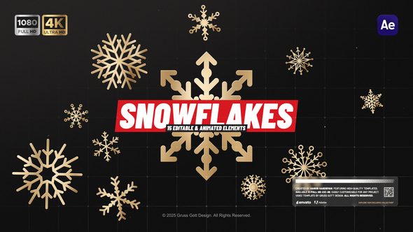 Animated Snowflakes Elements template preview