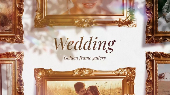 Wedding Golden Frame Gallery Openers template preview