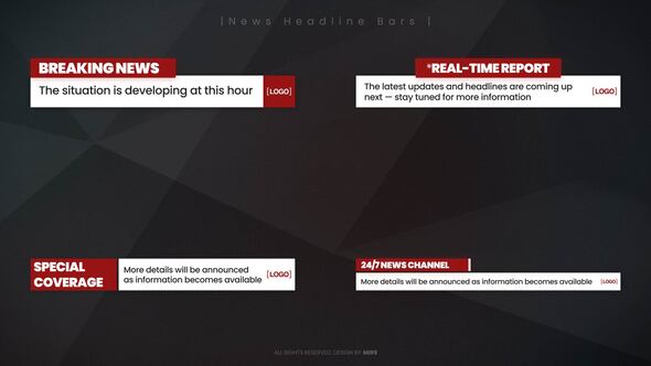 News Headline Bars Elements template preview