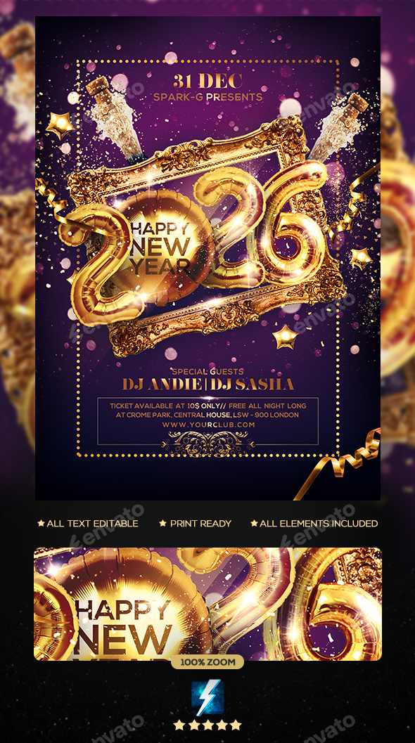 2026 New Year Party Flyer