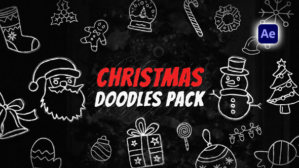 Christmas Doodles Pack Elements template preview