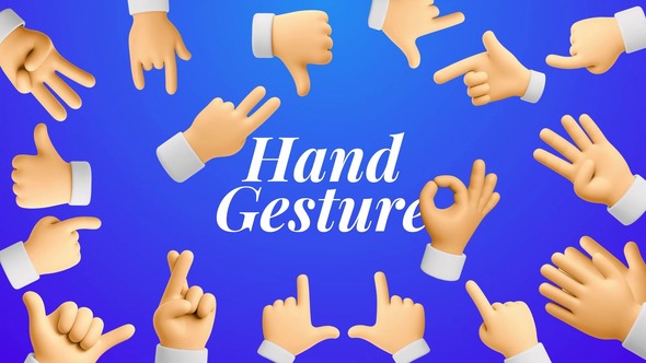 3D Hand Gesture Elements template preview