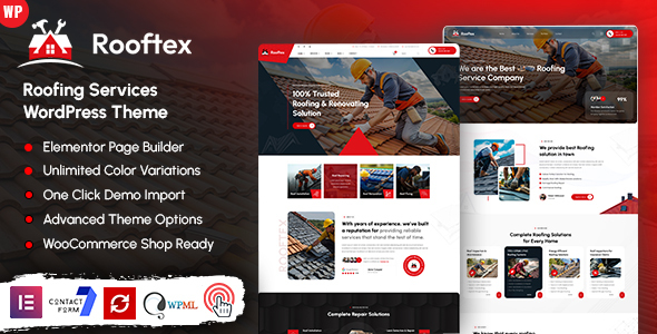 Rooftex – Roofing Services WordPress Theme