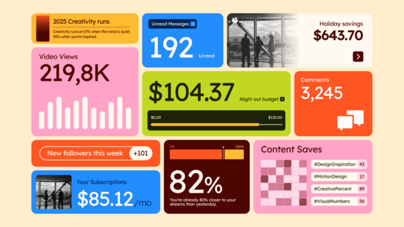 Number Text Titles template preview