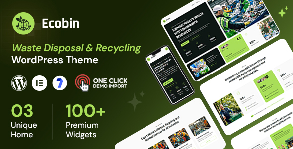 Ecobin – Waste Disposal & Recycling Services WordPress Theme