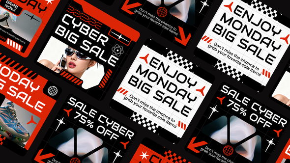 Cyber Monday Social Media After Effect Product Promo template preview