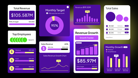 Yearly Recap Elements template preview