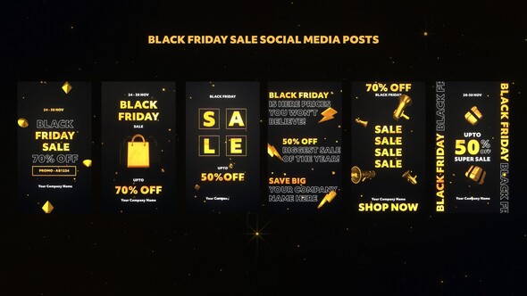 Black Friday Sale Social Media Posts Product Promo template preview