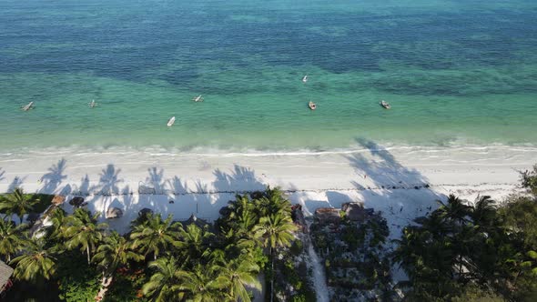 Boats in the Ocean Near the Coast of Zanzibar Tanzania Slow Motion alt