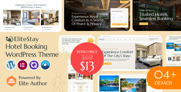EliteStay – Hotel Booking WordPress Theme