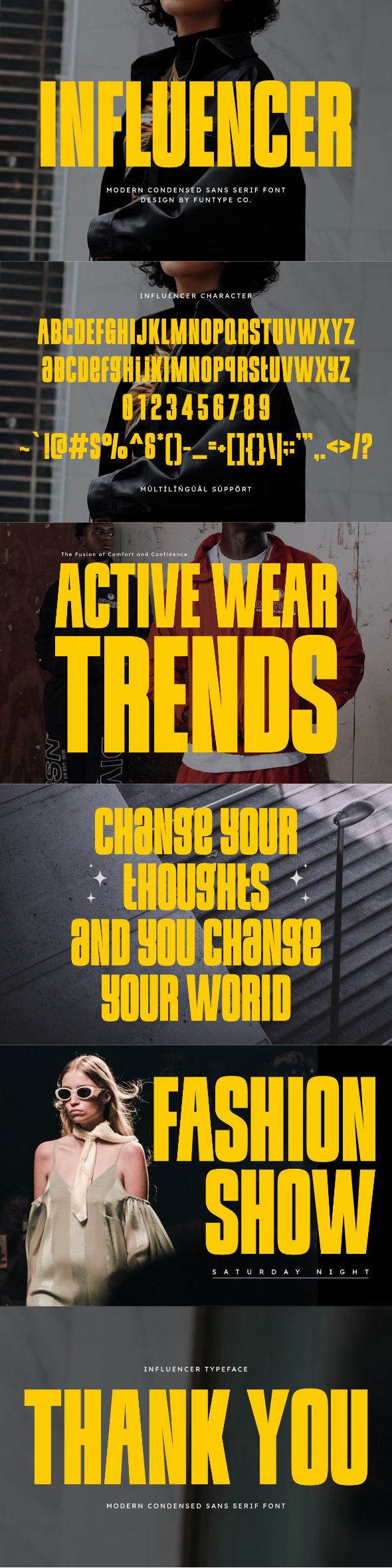 Influencer – Modern Condensed Sans Serif Font