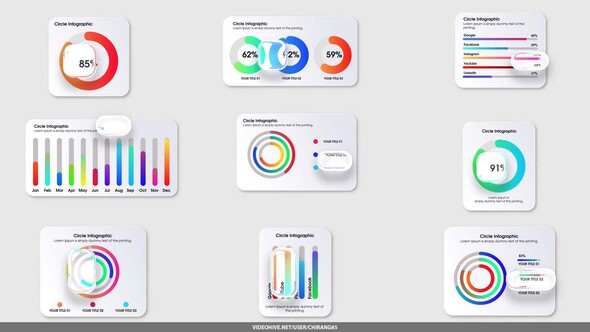 Infographics Glass Titles Titles template preview