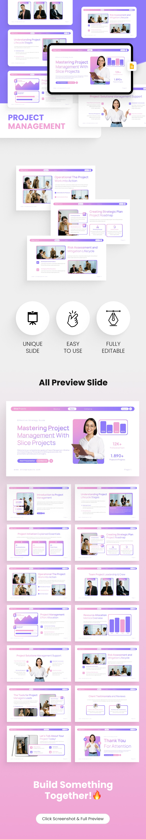 lice Projects Management Google Slide Template