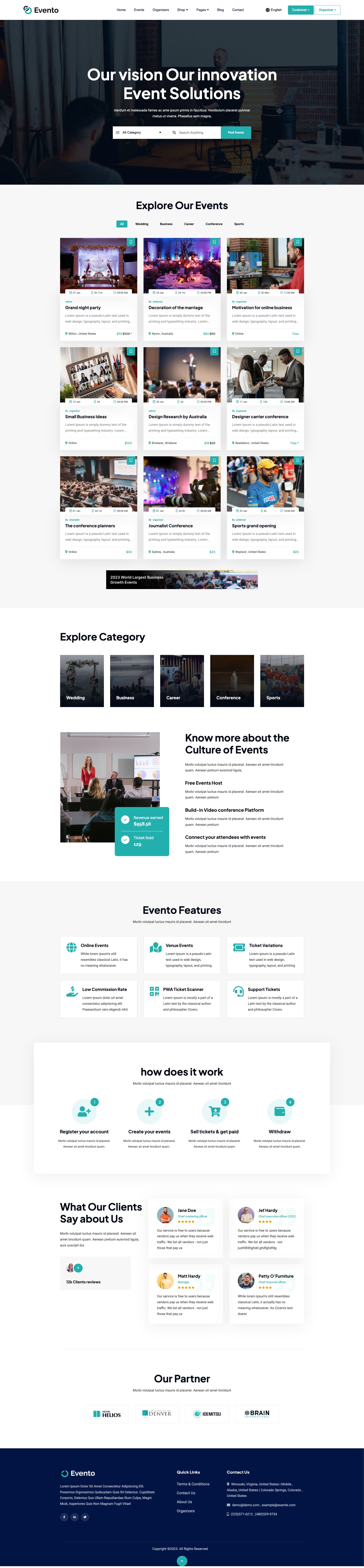 Evento Multivendor Event Ticket Booking Website