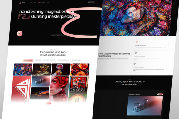 Artivio - Digital Art Portfolio Elementor Template Kit