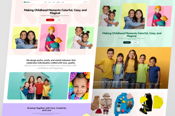 Kiddoria - Kids Apparel Store Elementor Template Kit