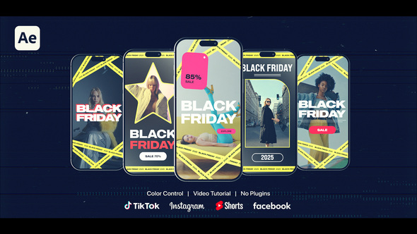 Black Friday - TikTok, Reels, Shorts, Stories Openers template preview