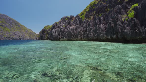 El Nido, Palawan, Philippines. Ocean Surface Near Matinloc Island. Bacuit Archipelago alt